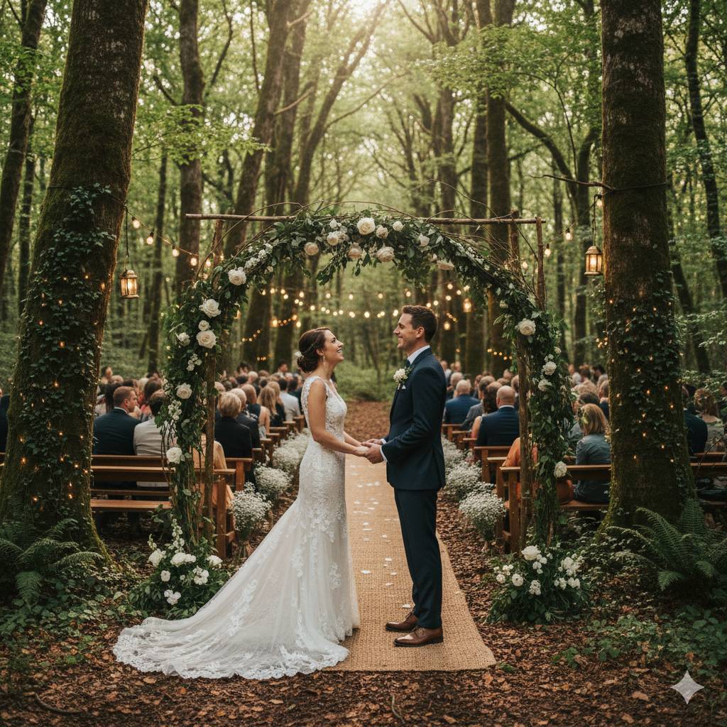 Boda en el bosque: cómo organizar una celebración mágica en plena naturaleza